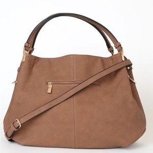 Lulu’s brown vegan leather hobo handbag purse with additional shoulder strap